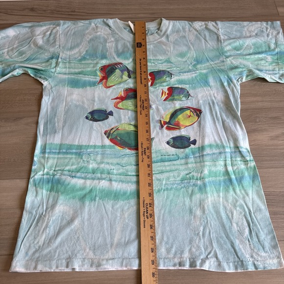 VTG 1994 Deep Sea T's Caribbean T-shirt sz XL All Over Print Single Stitch Fish - Picture 9 of 10